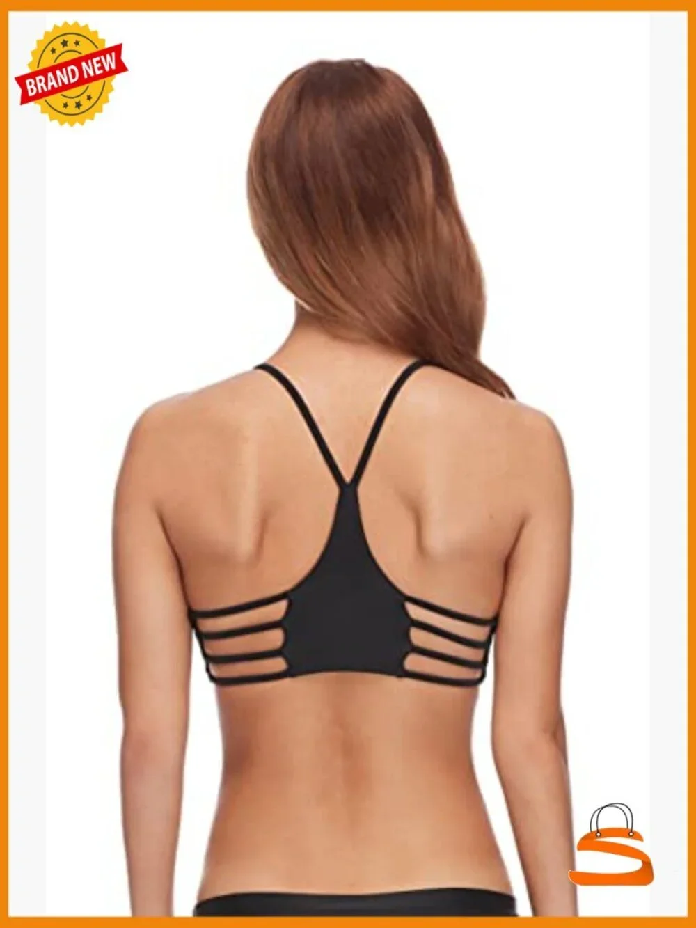 Triangle Bikini Top Medium Nylon Spandex Strappy Back Halter UPF 50